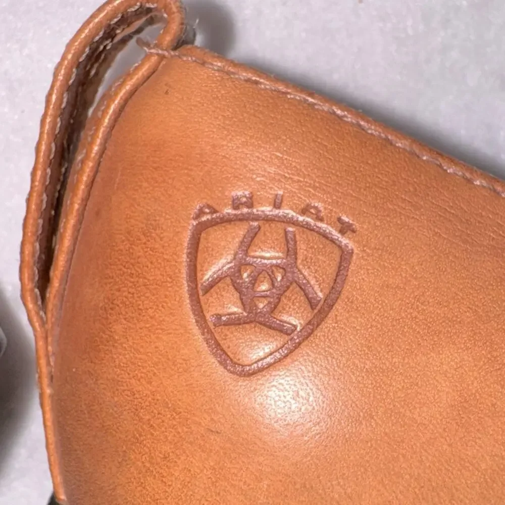 Women’s Ariat Leather Slip-on Booties Tan size 6.5 Western Cowboy